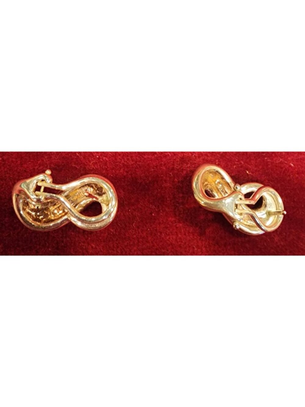 Vintage Tiffany & Co. Sterling Silver Infinity Figure 8 Omega Back Earrings With - Picture 4 of 5